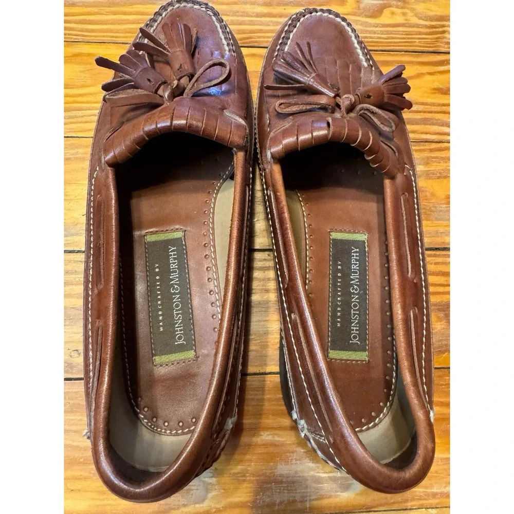 Johnston‎ & Murphy Leather Tassel Loafers Size 8.5 M